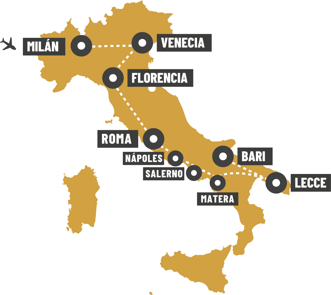 Mapa del recorrido BELLA ITALIA 2026